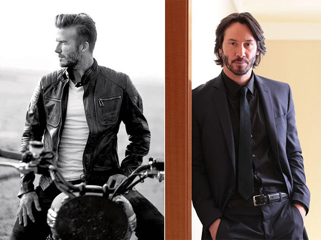 貝克漢(左) 與基努李維(右) 是歐美蓄鬍型男的代表